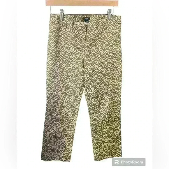 J Crew Womens Size 2 Pants City Fit Stretch Bronze Cream 24" Ankle - Picture 4 of 10